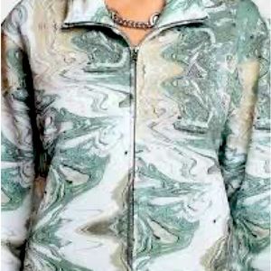 HUF OLIVE SWIRL ZIPUP JACKET NWT